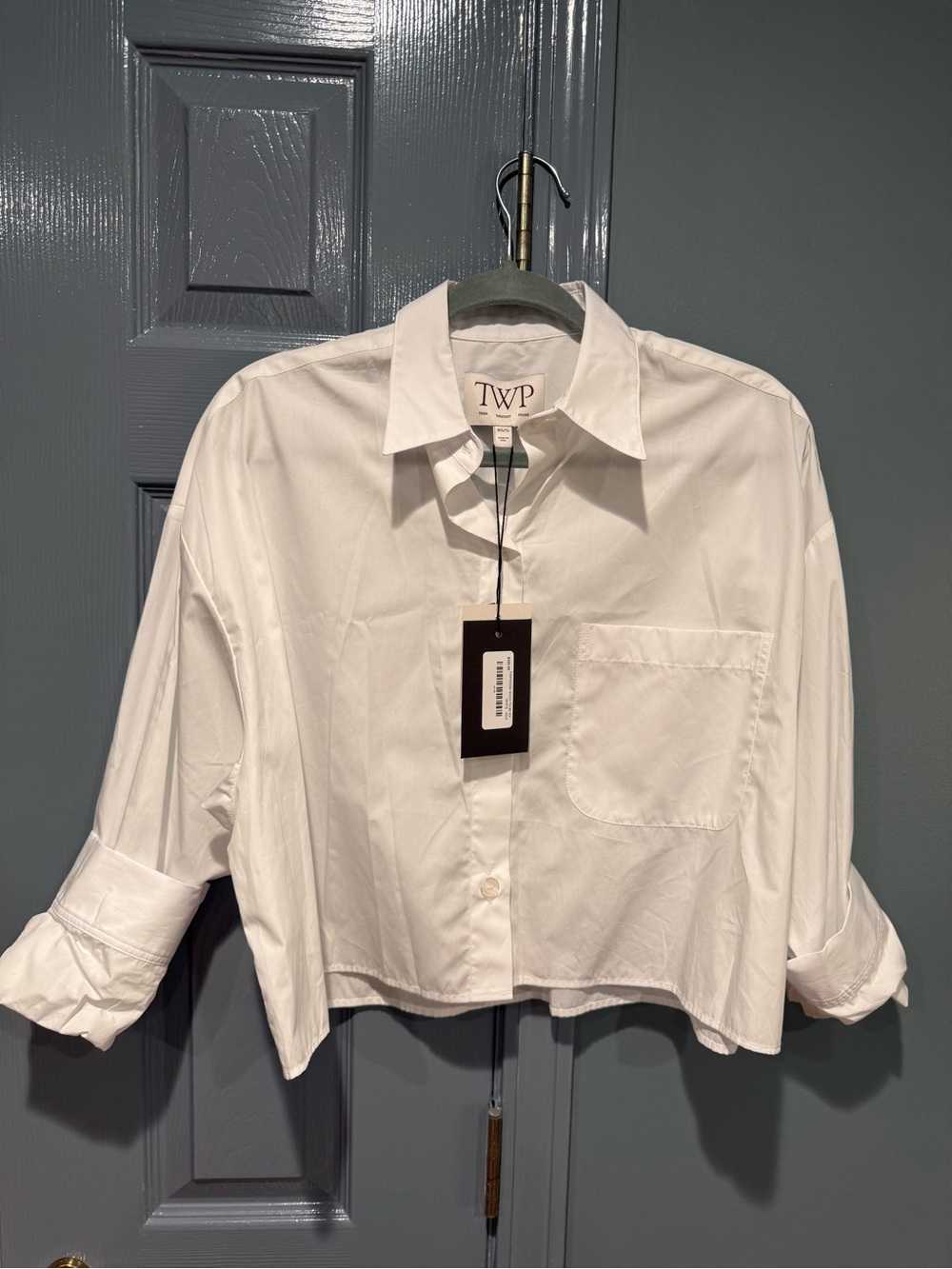 TWP White Cropped Button-Up Shirt XS/Small